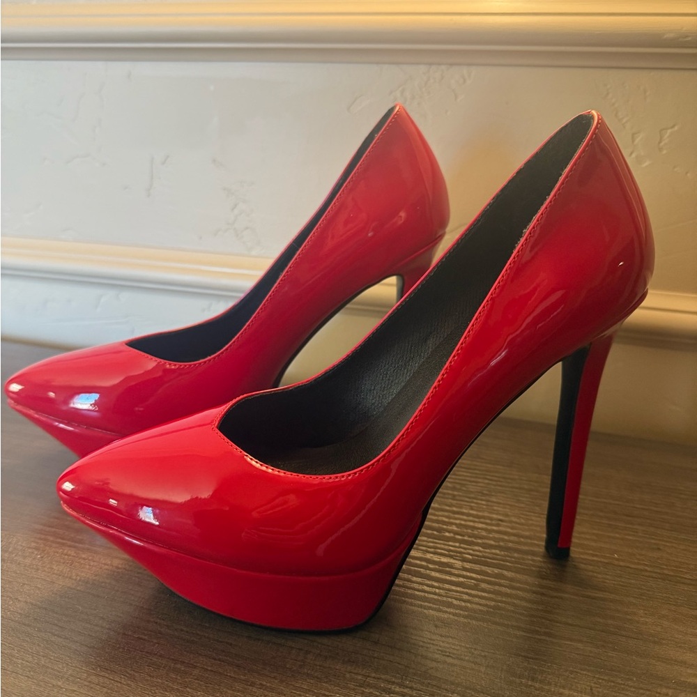 Elegant Red Platform Heels